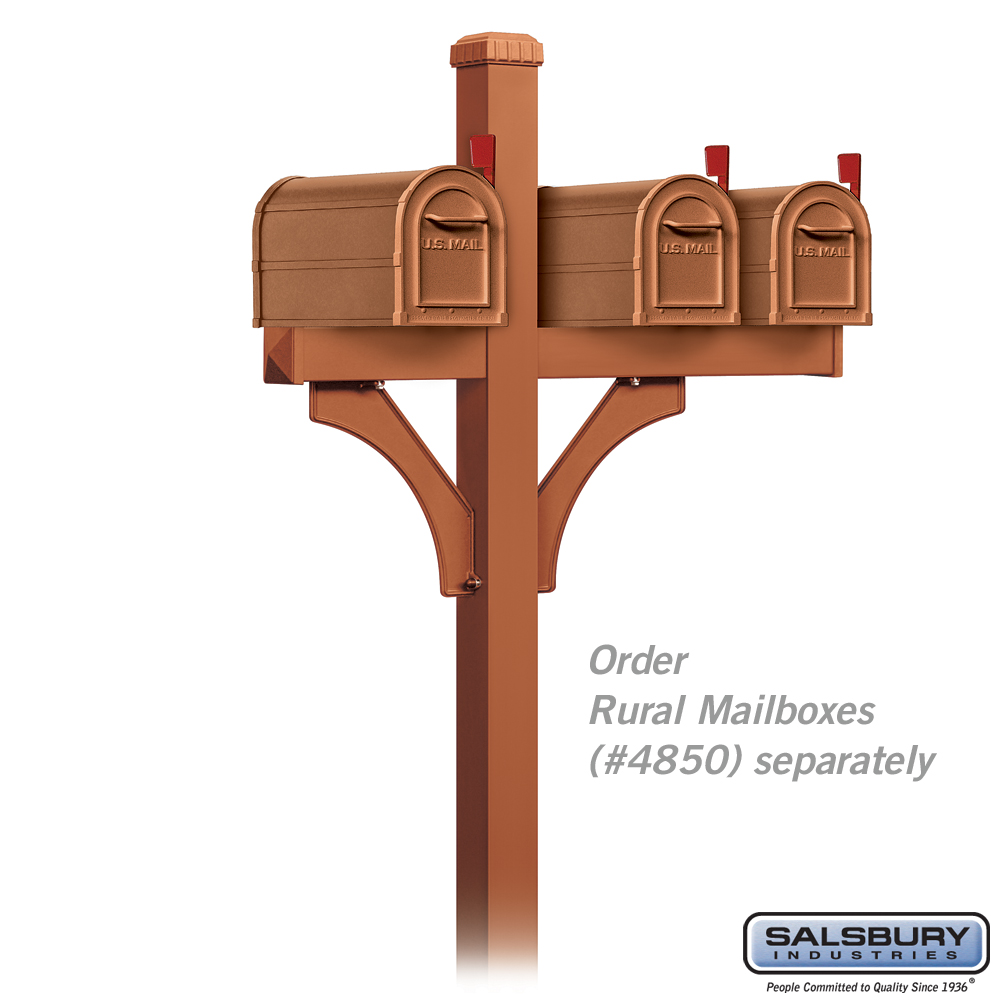 Deluxe Mailbox Post 2 Sided for (3) Mailboxes InGround Mounted