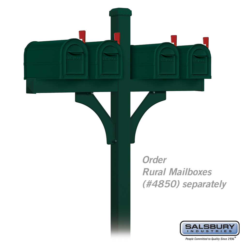Deluxe Mailbox Post 2 Sided for (4) Mailboxes InGround Mounted