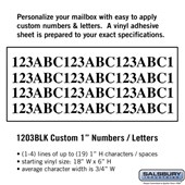 Custom Numbers / Letters - Horizontal 1" High