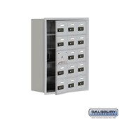 Cell Phone Storage Locker - with Front Access Panel - 5 Door High Unit (8 Inch Deep Compartments) - 15 A Doors (14 usable) - Recessed Mounted - Resettable Combination Locks