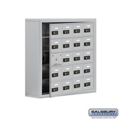 Cell Phone Storage Locker - with Front Access Panel - 5 Door High Unit (8 Inch Deep Compartments) - 20 A Doors (19 usable) - Surface Mounted - Resettable Combination Locks