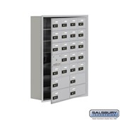 Cell Phone Storage Locker - with Front Access Panel - 7 Door High Unit (8 Inch Deep Compartments) - 20 A Doors (19 usable) and 4 B Doors - Recessed Mounted - Resettable Combination Locks