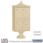 Regency Outdoor Parcel Locker (Includes Pedestal, CBU Top and Pedestal Cover - Short) - 4 Compartments - USPS Access