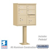 Cluster Box Unit (Includes Pedestal) - 4 C Size Doors - Type V - USPS Access