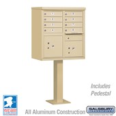 Cluster Box Unit (Includes Pedestal) - 8 A Size Doors - Type I - USPS Access