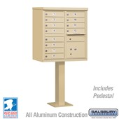 Cluster Box Unit (Includes Pedestal) - 12 A Size Doors - Type II - USPS Access