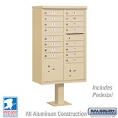 Cluster Box Unit (Includes Pedestal) - 16 A Size Doors - Type III - USPS Access