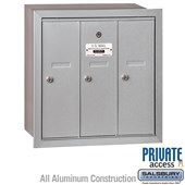 Vertical Mailbox (Includes Master Commercial Lock) - 3 Doors - Recessed Mounted - Private Access