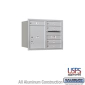 Recessed Mounted 4C Horizontal Mailbox - 6 Door High Unit (23 7/8 Inches) - Double Column - 5 MB1 Doors / 1 PL5 - Rear Loading - USPS Access