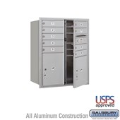 Recessed Mounted 4C Horizontal Mailbox - 10 Door High Unit (37 7/8 Inches) - Double Column - 9 MB1 Doors / 1 PL4.5 and 1 PL5 - Front Loading - USPS Access