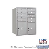 Recessed Mounted 4C Horizontal Mailbox - 10 Door High Unit (37 7/8 Inches) - Double Column - 9 MB1 Doors / 1 PL4.5 and 1 PL5 - Rear Loading - USPS Access