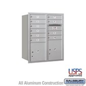 Recessed Mounted 4C Horizontal Mailbox - 10 Door High Unit (37 7/8 Inches) - Double Column - 10 MB1 Doors / 1 PL4 and 1 PL4.5 - Rear Loading - USPS Access