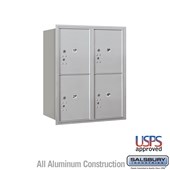 Recessed Mounted 4C Horizontal Mailbox - 10 Door High Unit (37 7/8 Inches) - Double Column - Stand-Alone Parcel Locker - 4 PL5's - Rear Loading - USPS Access