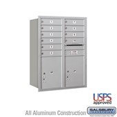 Recessed Mounted 4C Horizontal Mailbox - 11 Door High Unit (41 3/8 Inches) - Double Column - 10 MB1 Doors / 2 PL5s - Rear Loading - USPS Access