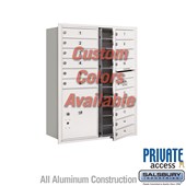Recessed Mounted 4C Horizontal Mailbox (Includes Master Commercial Locks) - 11 Door High Unit (41 3/8 Inches) - Double Column - 15 MB1 Doors / 1 PL5 - Custom Color - Front Loading - Private Access