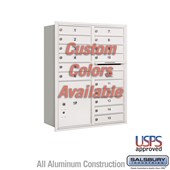 Recessed Mounted 4C Horizontal Mailbox - 11 Door High Unit (41 3/8 Inches) - Double Column - 15 MB1 Doors / 1 PL5 - Custom Color - Rear Loading - USPS Access