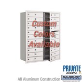 Recessed Mounted 4C Horizontal Mailbox (Includes Master Commercial Lock) - 11 Door High Unit (41 3/8 Inches) - Double Column - 20 MB1 Doors - Custom Color - Front Loading - Private Access