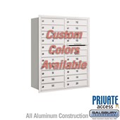 Recessed Mounted 4C Horizontal Mailbox - 11 Door High Unit (41 3/8 Inches) - Double Column - 20 MB1 Doors - Custom Color - Rear Loading - Private Access