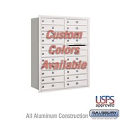Recessed Mounted 4C Horizontal Mailbox - 11 Door High Unit (41 3/8 Inches) - Double Column - 20 MB1 Doors - Custom Color - Rear Loading - USPS Access
