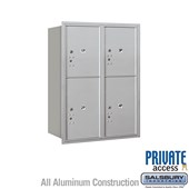 Recessed Mounted 4C Horizontal Mailbox (Includes Master Commercial Locks) - 11 Door High Unit (41 3/8 Inches) - Double Column - Stand-Alone Parcel Locker - 2 PL5's and 2 PL6's - Rear Loading - Private Access