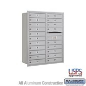 Recessed Mounted 4C Horizontal Mailbox - 11 Door High Unit (41 3/8 Inches) - Double Column - 20 MB1 Doors - Rear Loading - USPS Access