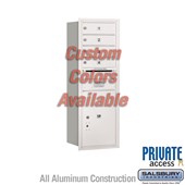 Recessed Mounted 4C Horizontal Mailbox (Includes Master Commercial Lock) - 11 Door High Unit (41 3/8 Inches) - Single Column - 4 MB1 Doors / 1 PL5 - Custom Color - Rear Loading - Private Access