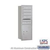 Recessed Mounted 4C Horizontal Mailbox - 11 Door High Unit (41 3/8 Inches) - Single Column - 4 MB1 Doors / 1 PL5 - Rear Loading - USPS Access