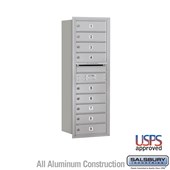Recessed Mounted 4C Horizontal Mailbox - 11 Door High Unit (41 3/8 Inches) - Single Column - 9 MB1 Doors - Rear Loading - USPS Access