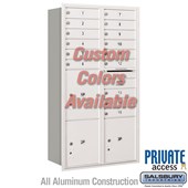 Recessed Mounted 4C Horizontal Mailbox (Includes Master Commercial Locks) - Maximum Height Unit (57 1/8 Inches) - Double Column - 15 MB1 Doors / 2 PL4.5's and 1 PL5 - Custom Color - Rear Loading - Private Access