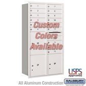 Recessed Mounted 4C Horizontal Mailbox - Maximum Height Unit (57 1/8 Inches) - Double Column - 15 MB1 Doors / 2 PL4.5's and 1 PL5 - Custom Color - Rear Loading - USPS Access