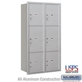 Recessed Mounted 4C Horizontal Mailbox - Maximum Height Unit (57 1/8 Inches) - Double Column - Stand-Alone Parcel Locker - 2 PL4.5's, 2 PL5's and 2 PL6's - Rear Loading - USPS Acces
