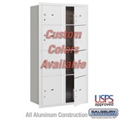 Recessed Mounted 4C Horizontal Mailbox - Maximum Height Unit (57 1/8 Inches) - Double Column - Stand-Alone Parcel Locker - 2 PL3's, 4 PL4's and 2 PL4.5's - Custom - Front Loading - USPS Access