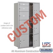 Recessed Mounted 4C Horizontal Mailbox - Maximum Height Unit (57 1/8 Inches) - Double Column - Custom - Front Loading - USPS Access