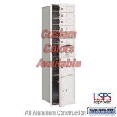 Recessed Mounted 4C Horizontal Mailbox - Maximum Height Unit (57 1/8 Inches) - Single Column - 6 MB1 Doors / 1 PL3 and 1 PL4.5 - Custom Color - Front Loading - USPS Access