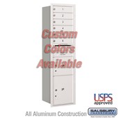Recessed Mounted 4C Horizontal Mailbox - Maximum Height Unit (57 1/8 Inches) - Single Column - 6 MB1 Doors / 1 PL3 and 1 PL4.5 - Custom Color - Rear Loading - USPS Access