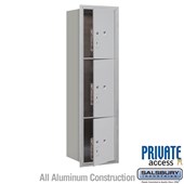 Recessed Mounted 4C Horizontal Mailbox (Includes Master Commercial Locks) - Maximum Height Unit (57 1/8 Inches) - Single Column - Stand-Alone Parcel Locker - 1 PL4.5, 1PL5 and 1 PL6 - Front Loading - Private Access