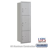 Recessed Mounted 4C Horizontal Mailbox - Maximum Height Unit (57 1/8 Inches) - Single Column - Stand-Alone Parcel Locker - 1 PL4.5, 1PL5 and 1 PL6 - Rear Loading - USPS Access