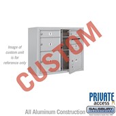 Surface Mounted 4C Horizontal Mailbox Unit (Includes 3706D-CAFP Mailbox, 3806D-ALM Enclosure and Master Commercial Locks) - 6 Door High Unit (24 1/2 Inches) - Double Column - Custom Unit - Aluminum - Front Loading - Private Access