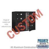 Surface Mounted 4C Horizontal Mailbox Unit (Includes 3706D-CBFP Mailbox, 3806D-BLK Enclosure and Master Commercial Locks) - 6 Door High Unit (24 1/2 Inches) - Double Column - Custom Unit - Black - Front Loading - Private Access