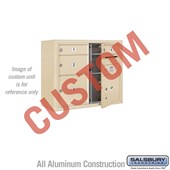 Surface Mounted 4C Horizontal Mailbox Unit (Includes 3706D-CSFU Mailbox and 3806D-SAN Enclosure) - 6 Door High Unit (24 1/2 Inches) - Double Column - Custom Unit - Sandstone - Front Loading - USPS Access