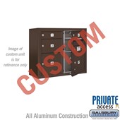 Surface Mounted 4C Horizontal Mailbox Unit (Includes 3706D-CZFP Mailbox, 3806D-BRZ Enclosure and Master Commercial Locks) - 6 Door High Unit (24 1/2 Inches) - Double Column - Custom Unit - Bronze - Front Loading - Private Access