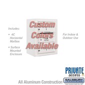 Surface Mounted 4C Horizontal Mailbox Unit (Includes 3706S-03CFP Mailbox, 3806S-CST Enclosure and Master Commercial Locks) - 6 Door High Unit (24 1/2 Inches) - Single Column - 3 MB1 Doors - Custom Color - Front Loading - Private Access