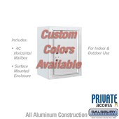 Surface Mounted 4C Horizontal Mailbox Unit (Includes 3706S-1PCFP Parcel Locker, 3806S-CST Enclosure and Master Commercial Lock) - 6 Door High Unit (24 1/2 Inches) - Single Column - Stand-Alone Parcel Locker - Custom Color - Front Loading - Private Access