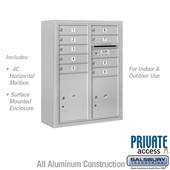 Surface Mounted 4C Horizontal Mailbox Unit (Includes 3710D-09 Mailbox, 3810D Enclosure and Master Commercial Locks) - 10 Door High Unit (38 1/2 Inches) - Double Column - 9 MB1 Doors / 1 PL4.5 and 1 PL5 - Front Loading - Private Access