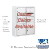 Surface Mounted 4C Horizontal Mailbox Unit (Includes 3710D-10CFP Mailbox, 3810D-CST Enclosure and Master Commercial Locks) - 10 Door High Unit (38 1/2 Inches) - Double Column - 10 MB1 Doors / 1 PL4 and 1 PL4.5 - Custom Color - Front Loading - Private Acce
