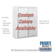 Surface Mounted 4C Horizontal (Includes 3710D-4PCFP Parcel Locker, 3810D-CST Enclosure and Master Commercial Locks) - 10 Door High Unit (38 1/2 Inches) - Double Column - Stand-Alone Parcel Locker - 4 PL5's - Custom Color - Front Loading - Private Access  