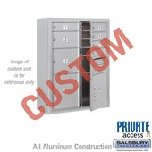 Surface Mounted 4C Horizontal Mailbox Unit (Includes 3710D-CAFP Mailbox, 3810D-ALM Enclosure and Master Commercial Locks) - 10 Door High Unit (38 1/2 Inches) - Double Column - Custom Unit - Aluminum - Front Loading - Private Access