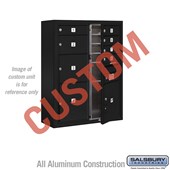 Surface Mounted 4C Horizontal Mailbox Unit (Includes 3710D-CBFU Mailbox and 3810D-BLK Enclosure) - 10 Door High Unit (38 1/2 Inches) - Double Column - Custom Unit - Black - Front Loading - USPS Access
