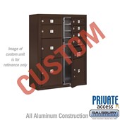 Surface Mounted 4C Horizontal Mailbox Unit (Includes 3710D-CZFP Mailbox, 3810D-BRZ Enclosure and Master Commercial Locks) - 10 Door High Unit (38 1/2 Inches) - Double Column - Custom Unit - Bronze - Front Loading - Private Access