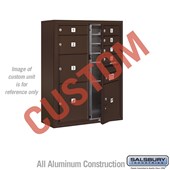 Surface Mounted 4C Horizontal Mailbox Unit (Includes 3710D-CZFU Mailbox and 3810D-BRZ Enclosure) - 10 Door High Unit (38 1/2 Inches) - Double Column - Custom Unit - Bronze - Front Loading - USPS Access